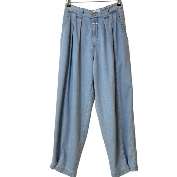 New Free People x Closed Ivo Jeans $345 SIZE 32 Light Blue Straight Wide-Leg - Picture 5 of 6